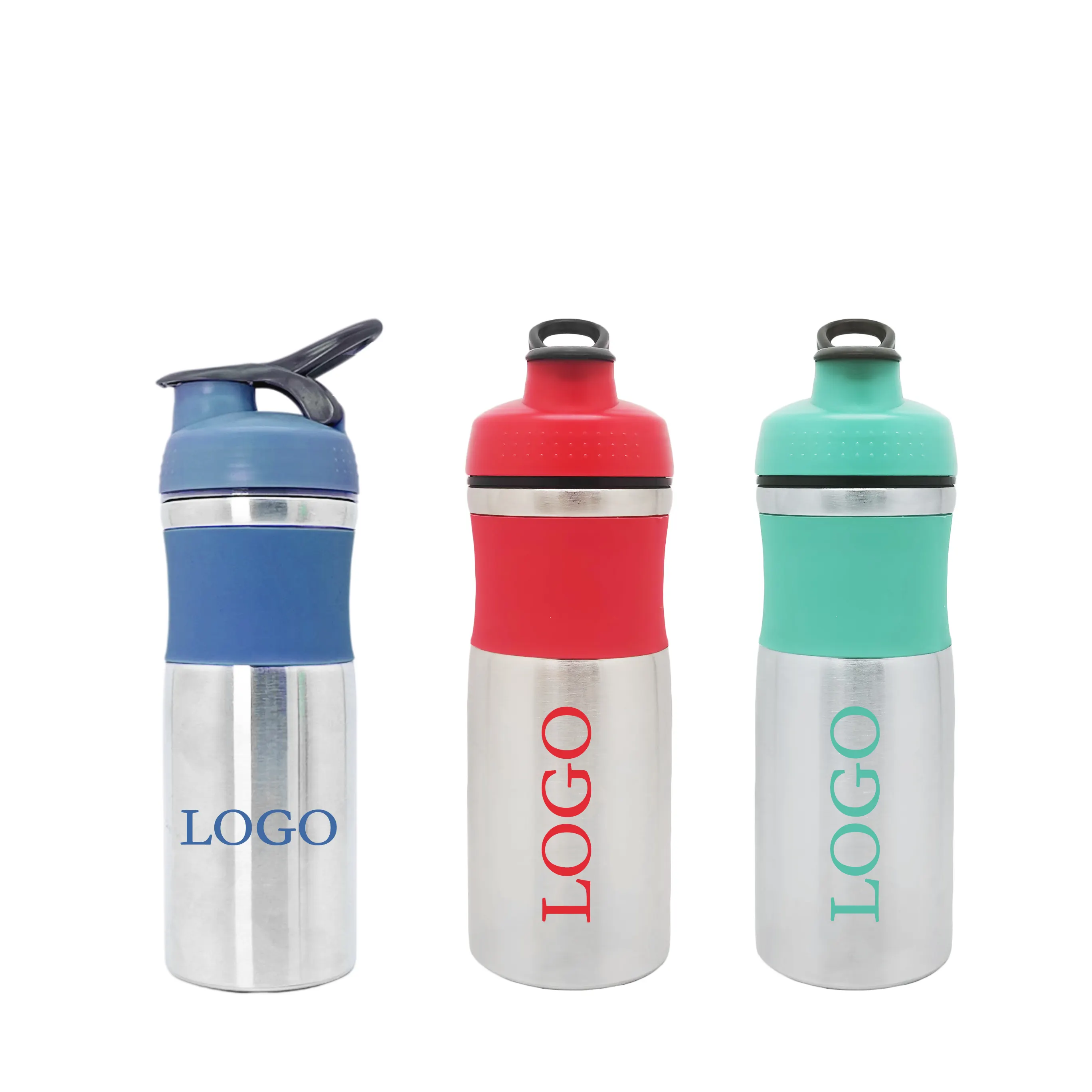 Logo Benutzer definierte einwand ige Shaker-Flasche Gym Protein flasche Edelstahl-Shaker Protein-Wasser flasche