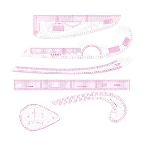 Juego de 6 reglas de diseño para dibujo y sastrería, reglas curvas de escala para medir mangas de trajes y costura francesa, al por mayor - Product Image 1