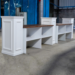 <strong>Portable</strong> White Wooden Folding <strong>Bar</strong> Counter Modular Pine Top Wedding Event Party Catering Furniture - Product Image 2