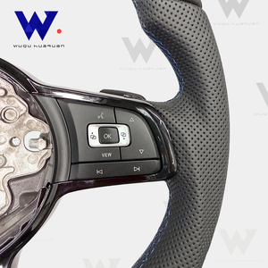 Volant en cuir perforé pour Volkswagen <span class=keywords><strong>Golf</strong></span> R <span class=keywords><strong>GTI</strong></span> GTS GTD GTE <span class=keywords><strong>Polo</strong></span> <span class=keywords><strong>GTI</strong></span> Mk6 et Mk7 <span class=keywords><strong>Polo</strong></span> B6 B7 B8 <span class=keywords><strong>GTI</strong></span> R Mk6 Sport - Product Image 3
