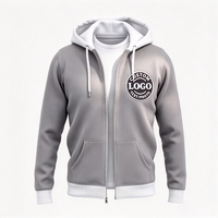 Sweat-shirt à capuche zippé intégral pour homme avec broderie personnalisée, fermeture avant intégrale, idéal pour les athlètes - Fabricant