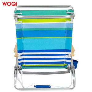 Silla de playa plegable para exteriores Woqi, ligera, de aluminio, portátil, para acampar, con brazos de madera y portavasos. - Product Image 4