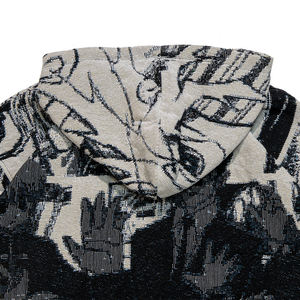 Ventes en gros de sweats à capuche en jacquard tissé avec logo personnalisé, fermeture éclair, automne, ODM pour manches de veste, mode, <span class=keywords><strong>anime</strong></span>, vêtements chauds - Product Image 6