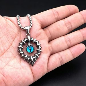 Yunnique – collier en résine en forme de goutte d'eau pour hommes, pendentif en argent tibétain, design géométrique, chaîne de pull, bijoux cadeau - Product Image 3