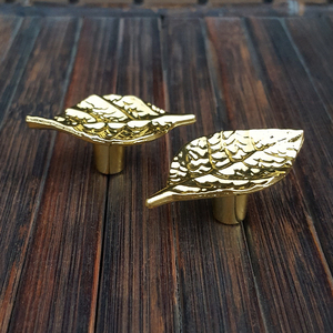 Wholesale Gold Leaves Metal Handles &amp; <strong>Knobs</strong> for Fragrance/Candle Jar Lid Drawer Toothpick Box <strong>Cabinet</strong> Door Home Decoration - Product Image 5