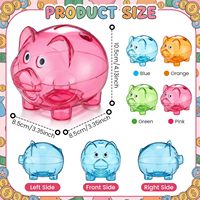 Tirelire en plastique transparente personnalisable avec logo, petite tirelire cochon, boîtes à monnaie, jouets pour enfants, décoration intérieure, boîte d'épargne