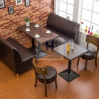 Fabrik Großhandel Retro Industrie Fast Food Lieferanten Möbel Moderne Holz Cafe Restaurant Tisch und Stühle Set