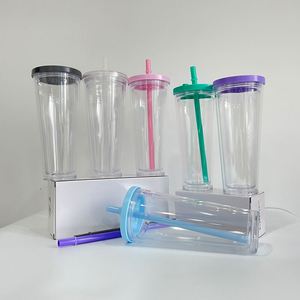 Double Walled 24Oz Plastic Cups Pre Drilled Snow Globe Leak Proof Smoothie Cup for <b>Bubble</b> Tea, <b>Boba</b> Pearls - Product Image 3