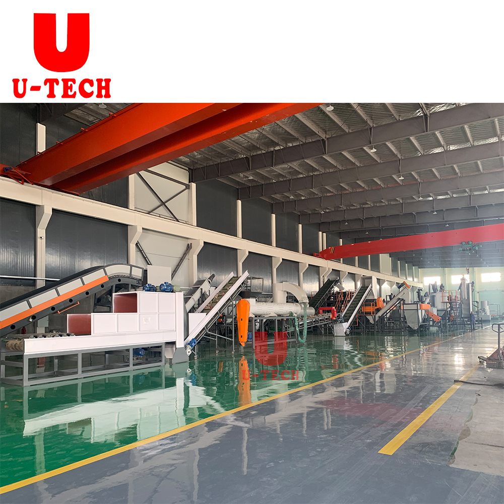 Auto Waste Plastic Bottle and Pet PE Recycling Machine, Crushing, Washing, Drying Line, 300kg 500kg 1000kg