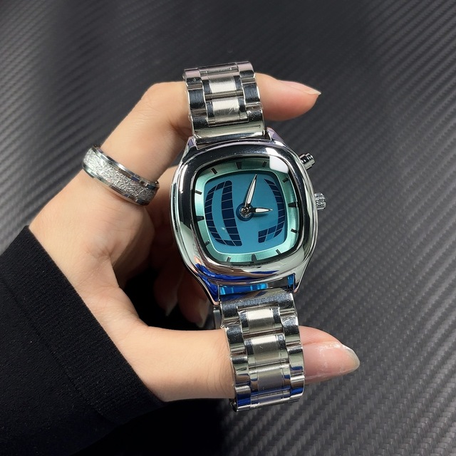 Vintage Square Digital Wristwatch for Men Alloy Case Glass Stainless Steel Band Alarm Water Resistant 3BAR Future Tech Style