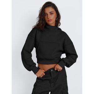 Queen Womens 2024 Fall/Winter Cropped Hoodie Long Sleeve <b>Sweatshirts</b> XS Size Casual Y2K Outfits Hip Hop Style Trendy Fashion - Product Image 2