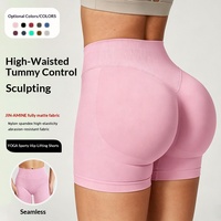 Shorts de Yoga de Alta Elasticidad, Sin Costuras, de Spandex y Nailon, Resistentes a las Arrugas, con Efecto Levanta Glúteos, para Mujer, Tallas Grandes, Leggings Moldeadores
