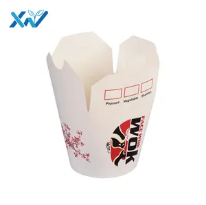 16oz 26oz 32oz Chinese Kraft Paper Takeout Takeaway Noodle Box With Handle