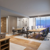 Services de design d'intérieur de bureau bien faits Rendu 3D Design d'intérieur de bureau modulaire