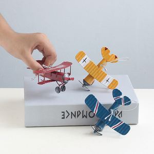 Ornements d'avion suspendus en fer vintage, mini-modèles rétro en métal de planeur biplan, accessoires photo, décorations artisanales pour la maison et le bureau - Product Image 4