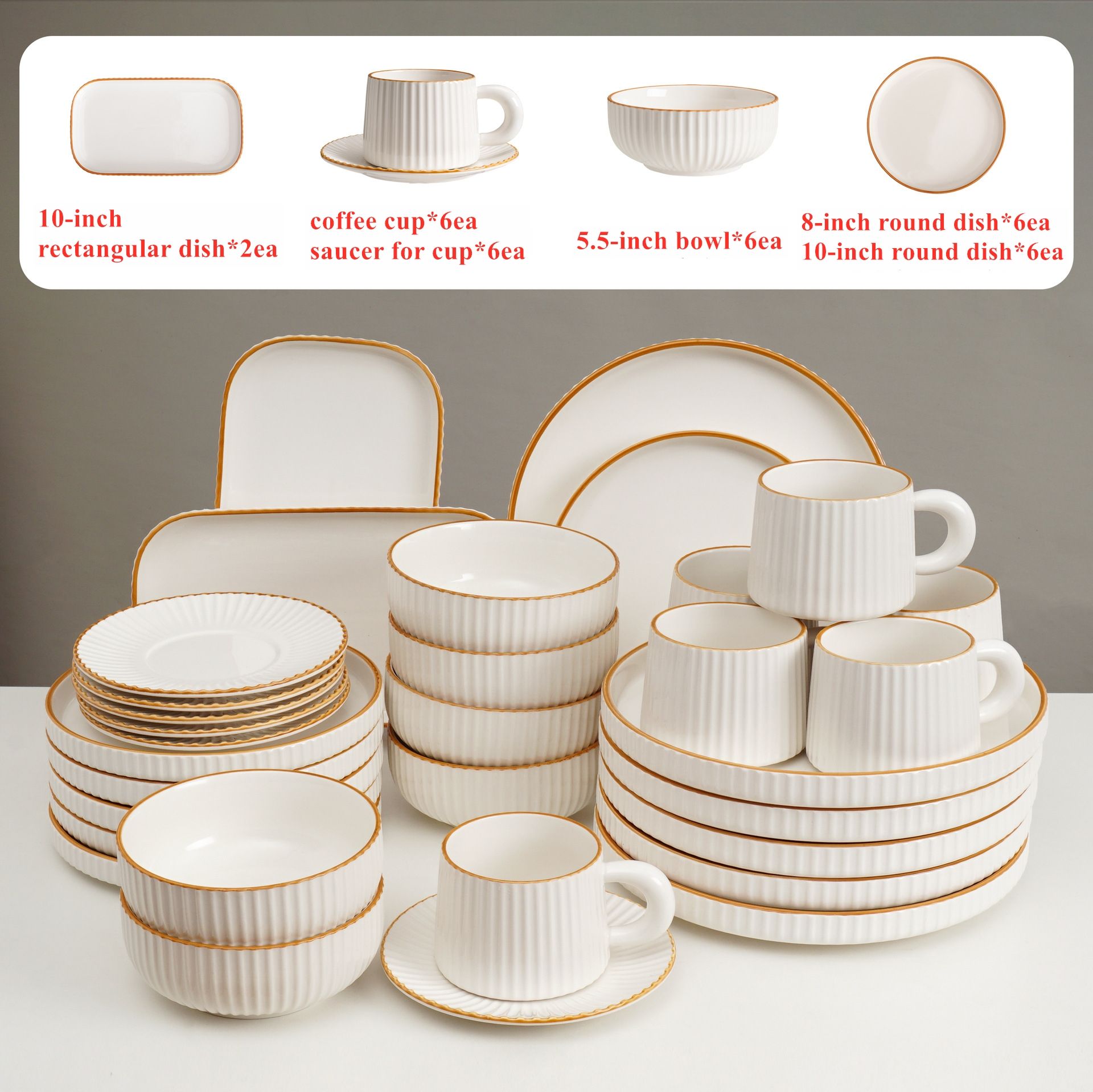 Coffret 32 pièces pour 6 personnes+jante marron