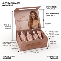 Boîte cadeau pliable personnalisée de marque premium pour soins de la peau avec poignée, boîtes rigides en papier à plat avec insert pour ensembles de soins de la peau de grande valeur
