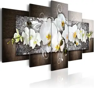 Leinwand-Druck individuelle Blume Pop-Druck Ölgemälde abstrakte Wohnzimmer 5 Stück Gemälde dekorative Bild Malerei Wand kunst