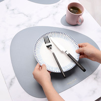 1 ensemble de napperons en Faux cuir PU, facile à nettoyer, résistant à la chaleur et à l'huile, tapis de Table rond pour salle à manger, plaque Durable