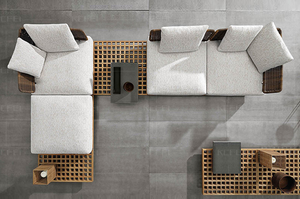 Moderne extérieur sectionnel style urbain jardin meubles de terrasse en rotin canapés lit - Product Image 3