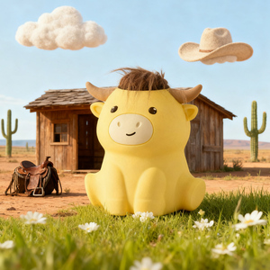 Veilleuse Vache des Highlands, Lampe Vache Mignonne en Silicone, Veilleuse d'Appoint à Intensité Réglable, Lampe de Chevet LED Rechargeable pour Enfants - Product Image 3