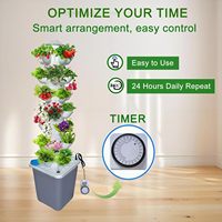 30 Pod Jardin d'intérieur Système hydroponique vertical Pompe à eau Pots de fleurs pour la culture de fraises Laitue Herbes Autres plantes