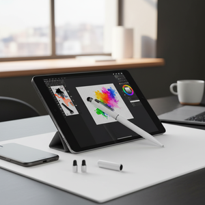 Penna Stilo Capacitiva in Alluminio Bianco MM.100 con Funzione 2-in-1 e Punte Magnetiche Sostituibili per Uso Mobile - Product Image 3