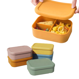 OEM/ODM 7.2인치 실리콘 도시락 용기, 어린이 및 식당용 냉장고 정리함, 음식 보관 용기 - Product Image 1