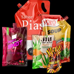 RSH Pack vente en gros sac à presser sac en plastique Mylar debout sac de poche de bec pour emballage de détergent liquide de shampooing pour animaux de compagnie