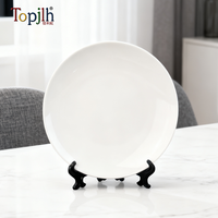 Topjlh 10 pouces 3D imprimé assiettes en céramique Sublimation blancs bricolage assiettes maison salle à manger fête événements Restaurant décor cadeaux