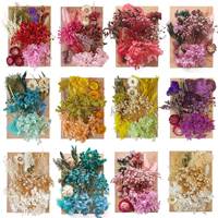 ZS006 Boho Mini Mixed Natural Scented Echte getrocknete Blumen und Pflanzen Beutel Paket Nagel kerzen Harz Silica Gel Form