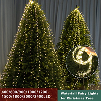 Guirlande lumineuse cascade à brancher à distance, 1000 LED, étanche pour extérieur, effet luciole, pour décoration de Noël, arbre et jardin