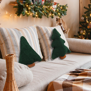 <b>Christmas</b> Tree Shaped <b>Pillow</b>, Green Sofa Decorative Cushion for Holiday Atmosphere Home Decoration Dressing - Product Image 3