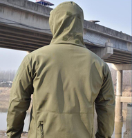 Blouson Moto Hiver Non-tissé Homme Grande Taille Capuche Doublure Polaire Soft Shell Respirant Style Travail Col Montant