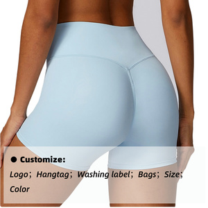 <span class=keywords><strong>Pantaloncini</strong></span> <span class=keywords><strong>da</strong></span> Corsa Senza Cucitura Frontale, Shorts Invisibili con Effetto Scrunch, <span class=keywords><strong>Pantaloncini</strong></span> <span class=keywords><strong>da</strong></span> Fitness e Ciclismo, Shorts <span class=keywords><strong>da</strong></span> Yoga Personalizzabili per Donna - Product Image 4