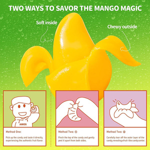 ขนมขบเคี้ยวมะม่วงเคี้ยวนุ่มทำจากน้ำผลไม้เหลวจริงลูกอมเคี้ยวหนึบปอกเปลือกได้ - Product Image 2