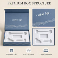 Boîte cadeau rigide à couvercle magnétique avec logo personnalisé, insert en mousse et compartiment découpé pour l'emballage d'outils de beauté et de soins de la peau