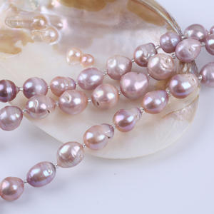 Chaîne de perles baroques violettes naturelles de 18 cm, 14-16 mm, perles de bus Mars, perles en vrac colorées pour accessoires de collier DIY, culture naturelle - Product Image 2