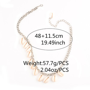 Simple Natural Seashell Necklace Silver Chain <b>Choker</b> For Party Fashion Jewelry - Product Image 5