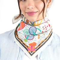 Écharpe carrée imprimée St. Tropez pour femmes, bandana en coton d'été