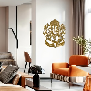 Décoration murale en métal <span class=keywords><strong>2D</strong></span> en forme d'éléphant, symbole hindou de l'éléphant, idéale pour la décoration intérieure et les cadeaux de pendaison de crémaillère, décoration en fer. - Product Image 6