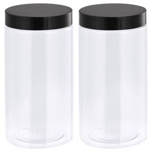 Envases de Plástico PET para Crema Cosmética de Gran Tamaño, 200ml, 250ml, 300ml, Recipientes para Exfoliante, Almacenamiento de Alimentos, Tapa Negra/Plateada, Cuidado Personal - Product Image 1