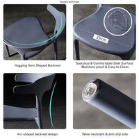 Chaise de salle à manger empilable en plastique à dossier incurvé pour hôtel, restaurant, café, jardin, terrasse, événements extérieurs, cour