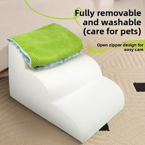 Escalera para Mascotas, Cama Inclinada para Perros y Gatos, Escalera Antideslizante, Desmontable, Lavable, Alfombra Resistente al Desgaste, Escalones Verdes para Gatos - Product Image 4