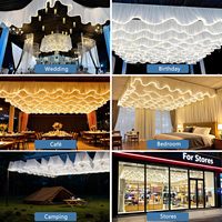 Voile de plafond lumineux en tissu pour mariage, bande lumineuse en tulle transparent, blanc chaud, pour décoration de mariage et de fête d'anniversaire