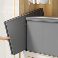 Boîte de rangement pliable boîte de rangement de couette de vêtements de ménage de grande capacité avec couvercle boîte de rangement pliante non tissée