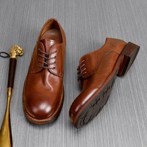 Zapatos Derby Ingleses con Acabado Lacado Brillante, Cuero Genuino, Diseño Grabado, Resistentes, Ligeros, Impermeables para Otoño - Product Image 5