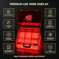 Présentoir à Bouteilles de Vin LED en Acrylique Réutilisable avec Logo Personnalisé, Luxe, pour Boîte de Nuit VIP, Portable, Pré-assemblé, Revêtement UV