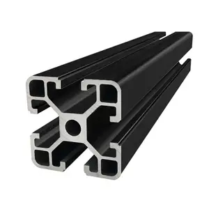 4040 4080 T槽挤压型材工业工作平台栈桥梯子系统银黑色阳极氧化铝型材
