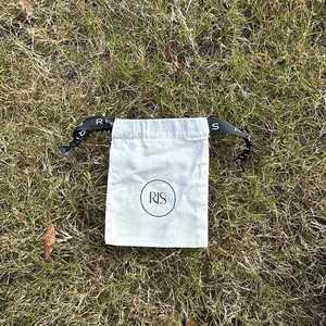 Promotional Price Recyclable White Cotton <b>Drawstring</b> <b>Pouch</b> Custom Dust Proof Bag With Printed Ribbon - Product Image 2